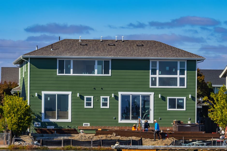 Newly installed high-quality house siding on a modern home